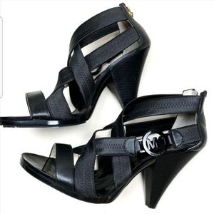 Michael Kors Black Strappy Block Heel Sandal